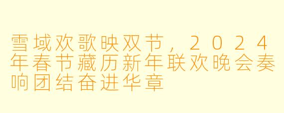 雪域欢歌映双节，2024年春节藏历新年联欢晚会奏响团结奋进华章