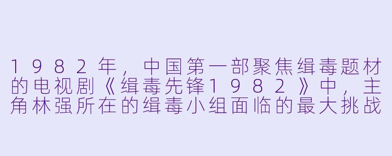 1982年,中国第一部聚焦缉毒题材的电视剧《缉毒先锋1982》中,主角林强所在的缉毒小组面临的最大挑战是什么?-缉毒先锋1982