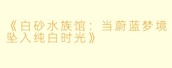《白砂水族馆:当蔚蓝梦境坠入纯白时光》