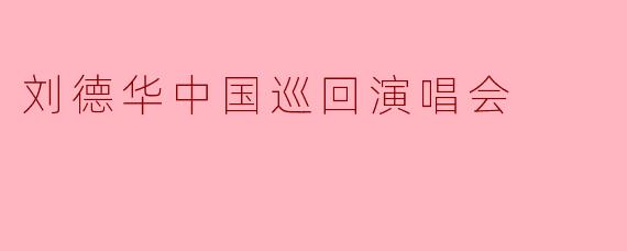 刘德华中国巡回演唱会