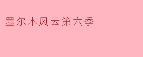 墨尔本风云第六季