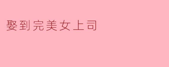 娶到完美女上司