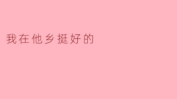 我在他乡挺好的
