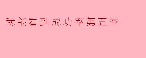 我能看到成功率第五季