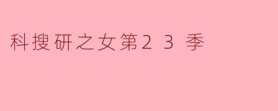 科搜研之女第23季