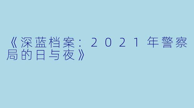 《深蓝档案:2021年警察局的日与夜》