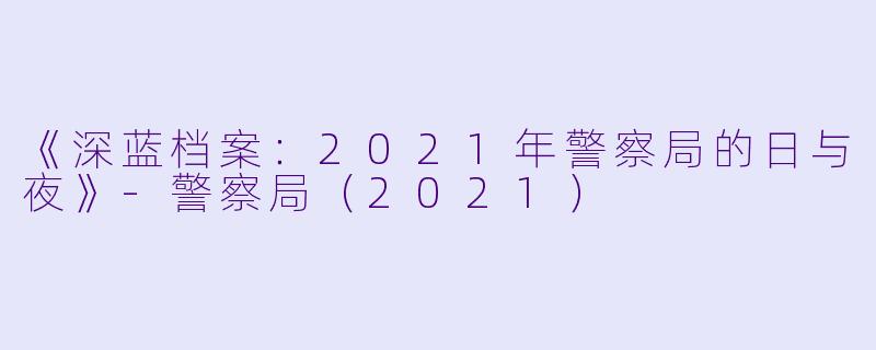 《深蓝档案:2021年警察局的日与夜》-警察局(2021)