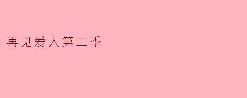 再见爱人第二季